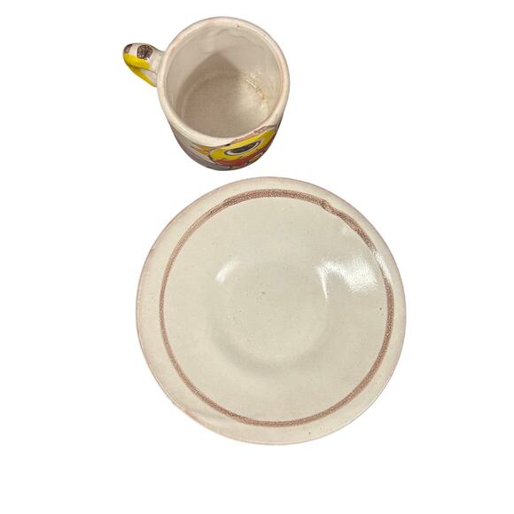 Desimone Italy 13 Signed Vintage Hand Painted Bird Art Pottery Cup and Saucer - Picture 7 of 7